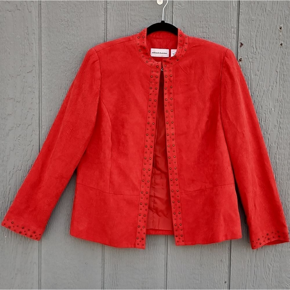 Alfred Dunner Faux Suede Studded Blazer‎ Size 12